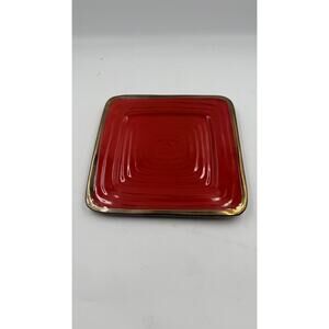 Set of 8 GIBSON ELITE Red Stoneware 9" Salad Plates